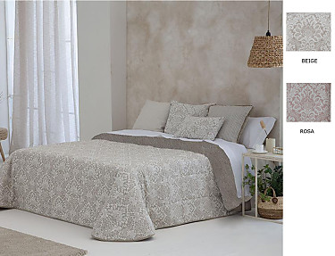 Confecciones Paula - Edredón Sherpa Jacquard Neira color Beige o Rosa