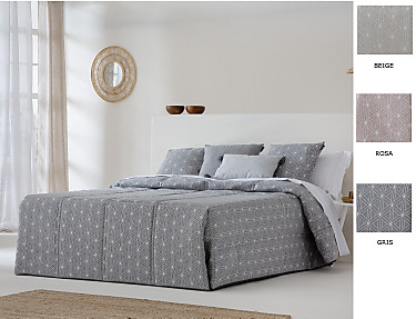 Confecciones Paula - Edredón Conforter Jacquard Lora color Beige, Gris o Rosa