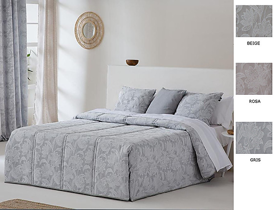 Confecciones Paula - Edredón Conforter Jacquard Alore color Beige, Gris o Rosa