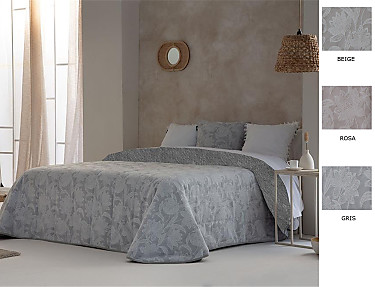 Confecciones Paula - Edredón Sherpa Jacquard Alore color Beige, Gris o Rosa