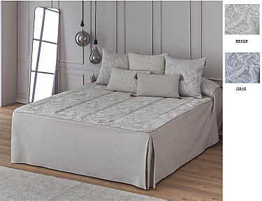 Confecciones Paula - Colcha Edredón Jacquard Alcala con cojín incluído color Beige o Gris