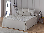 Colcha Edredón Jacquard Alcala con cojín incluído color Beige o Gris