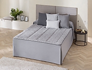 Colcha Edredón Jacquard Somo con cojín incluído color Beige, Gris o Turquesa