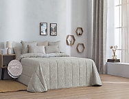 Edredón Sherpa Jacquard Somo color Beige, Gris o Turquesa