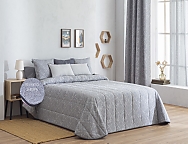 Edredón Sherpa Jacquard Somo color Beige, Gris o Turquesa