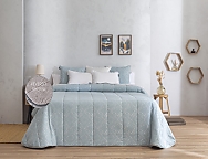 Edredón Sherpa Jacquard Somo color Beige, Gris o Turquesa