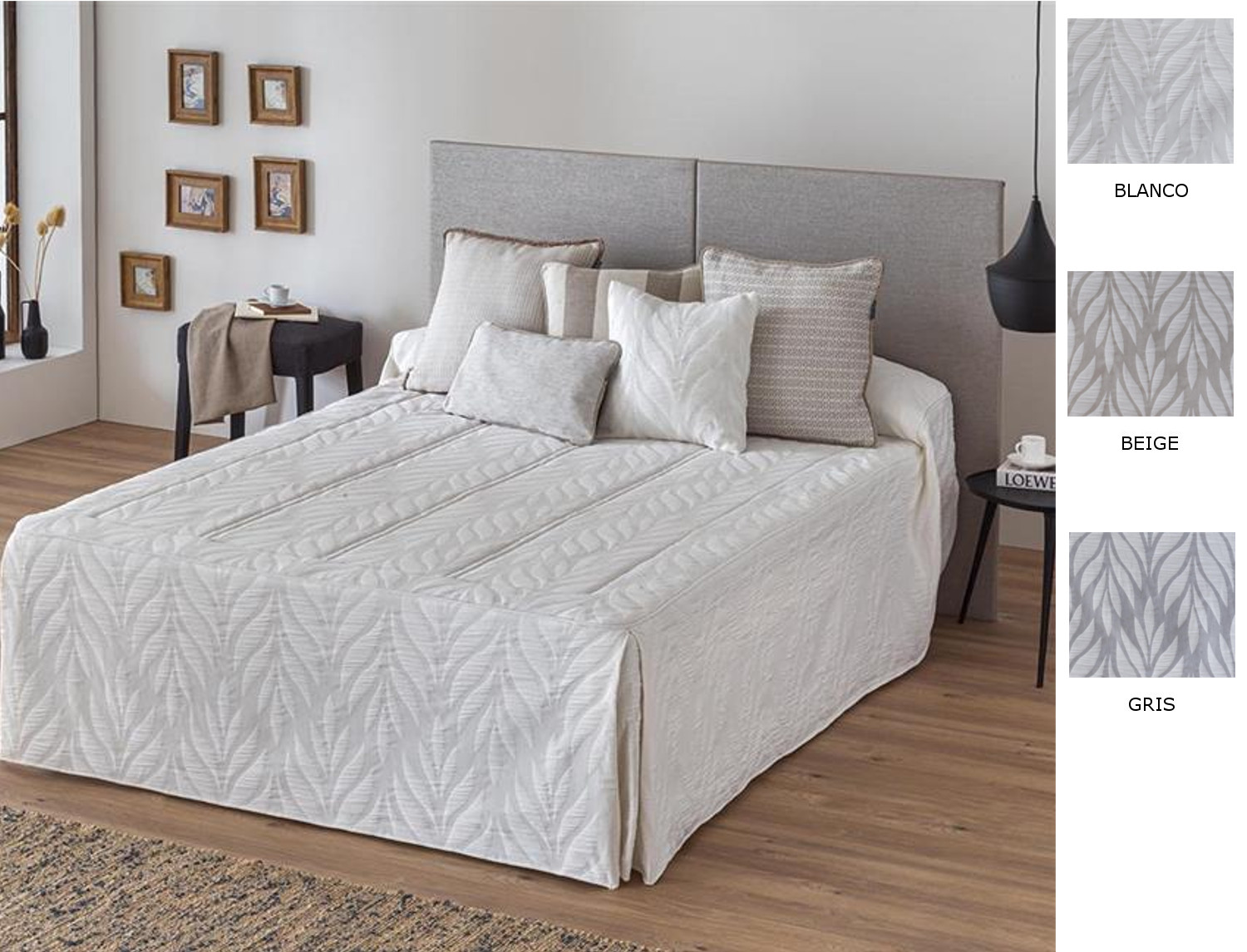 Confecciones Paula Colcha edredón piqué Lena color Beige, Blanco o Gris