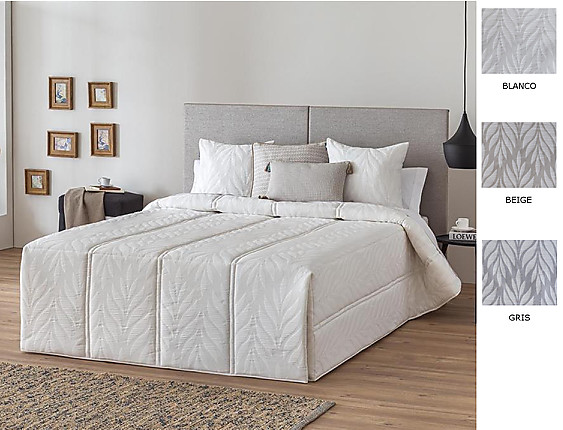 Confecciones Paula - Edredón Conforter Pique Lena color Beige, Blanco o Gris