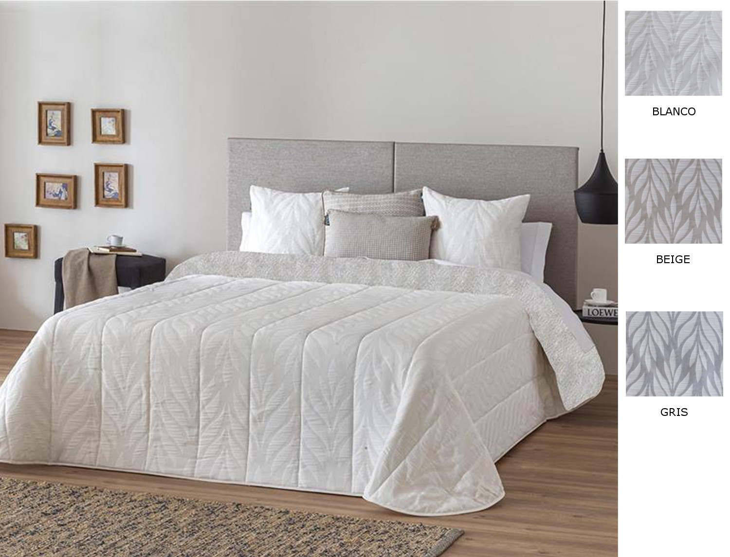 Confecciones Paula Edredón Sherpa Piqué Lena color Beige, Blanco o Gris