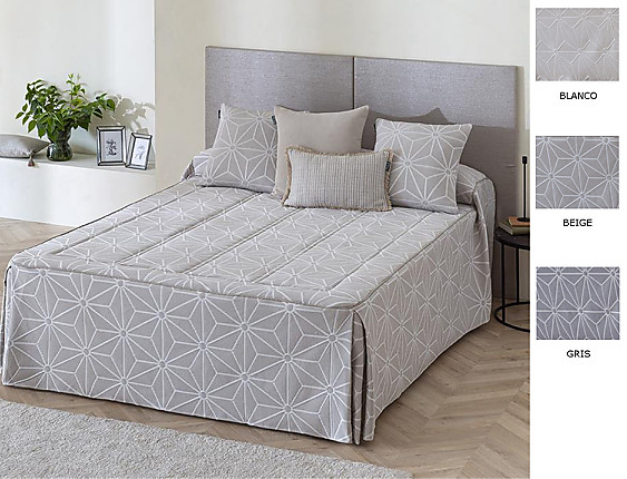 Confecciones Paula - Colcha edredón piqué Jucar color Beige, Blanco o Gris