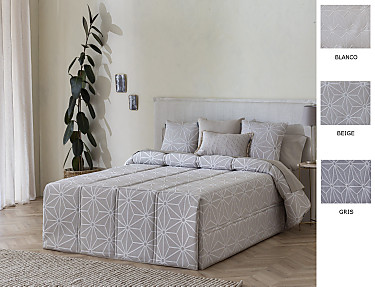 Confecciones Paula - Edredón Conforter Pique Jucar color Beige, Blanco o Gris