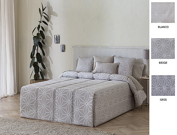 Confecciones Paula - Edredón Conforter Pique Jucar color Beige, Blanco o Gris