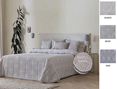 Confecciones Paula - Edredón Sherpa Piqué Jucar color Beige, Blanco o Gris