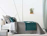 Edredón bouti de terciopelo Naroa color Gris cama de 200 Oferta