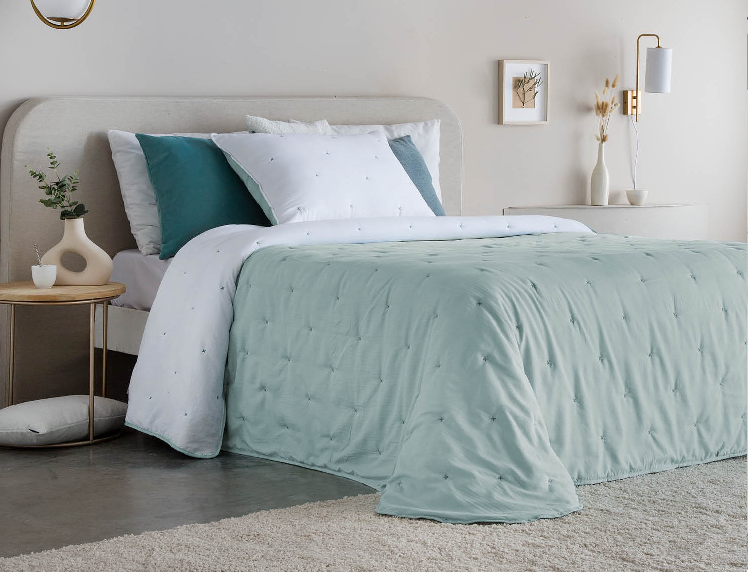 FunDeco Edredón conforter reversible Polare con funda/s de cojín color Agua cama de 90 Oferta