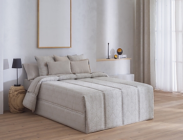 Confecciones Paula - Edredón Conforter Jacquard Suances Beige cama de 180 Oferta