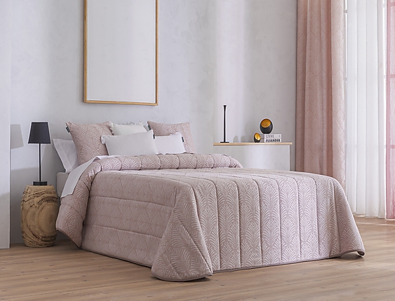 Confecciones Paula - Edredón bouti Jacquard Suances doble relleno (200 gr) Rosa cama de 105 Oferta