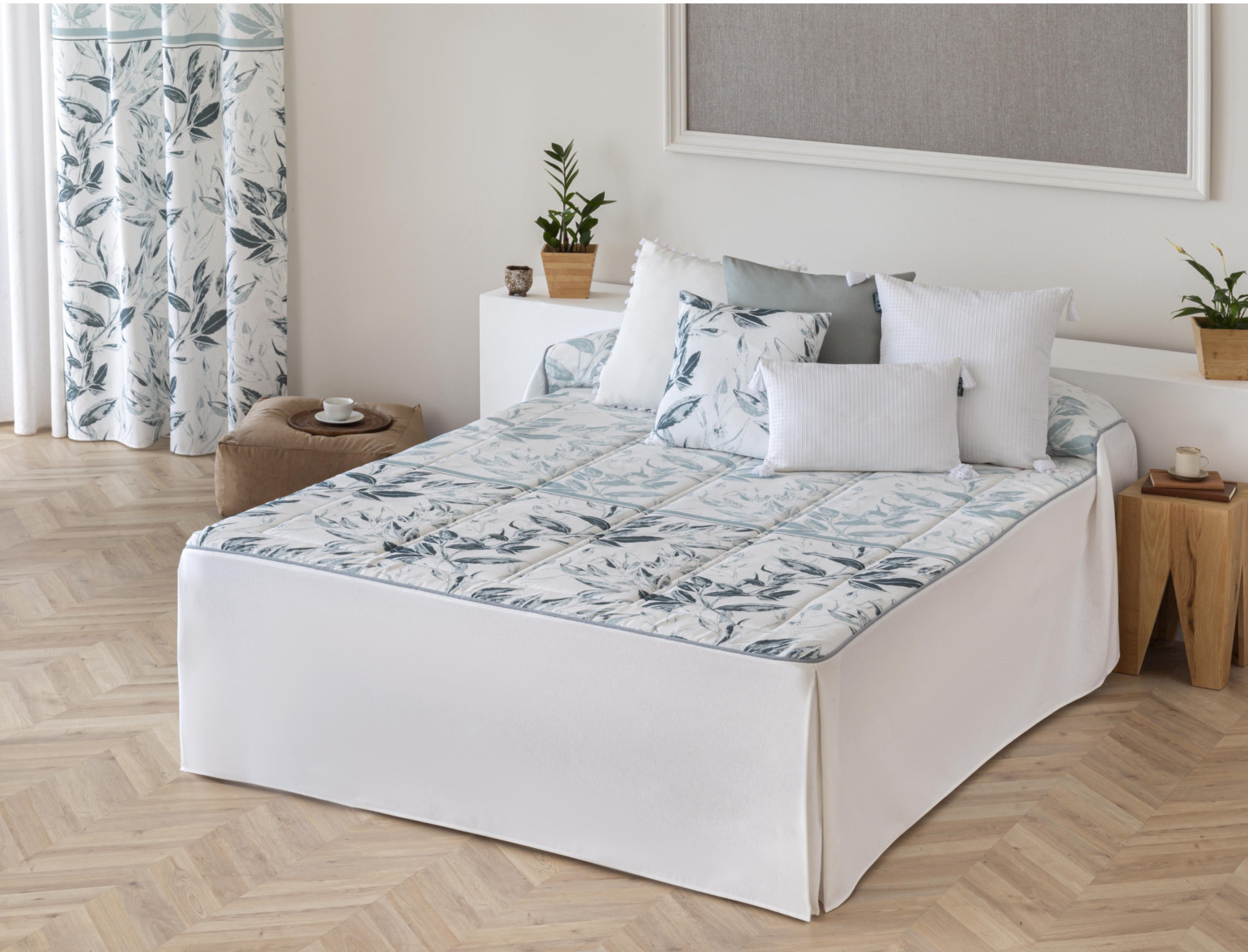 Confecciones Paula Colcha edredón Zamora con cojín incluído Azul cama de 135 oferta