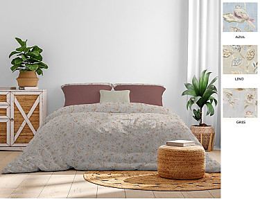 Cañete - Funda nórdica Komen color Azul, Gris o Lino