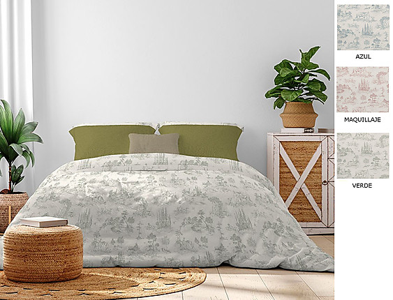 Cañete - Funda nórdica Iserna color Azul, Maquillaje o Verde