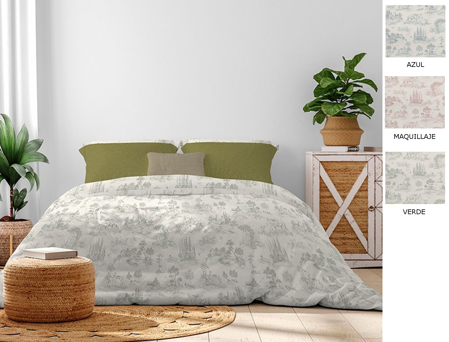 Cañete Funda nórdica Iserna color Azul, Maquillaje o Verde