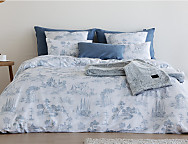 Funda nórdica Iserna color Azul, Maquillaje o Verde