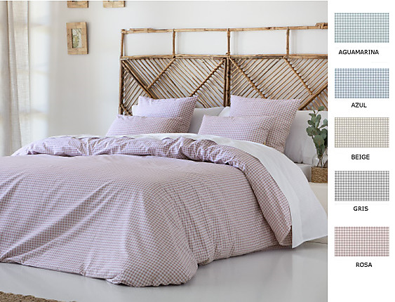 Cañete - Funda nórdica Nador color Aguamarina, Azul, Beige, Gris o Rosa