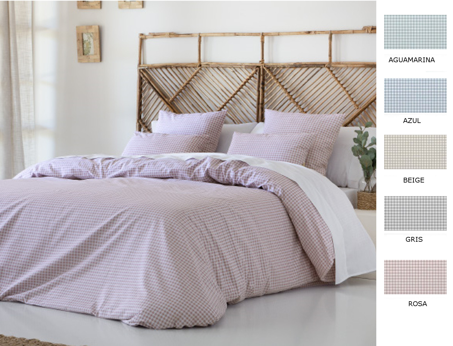 Cañete Funda nórdica Nador color Aguamarina, Azul, Beige, Gris o Rosa