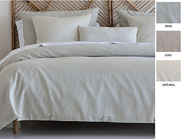 Cañete - Funda nórdica 100% Algodón Krag color Off White, Gris claro o Lino