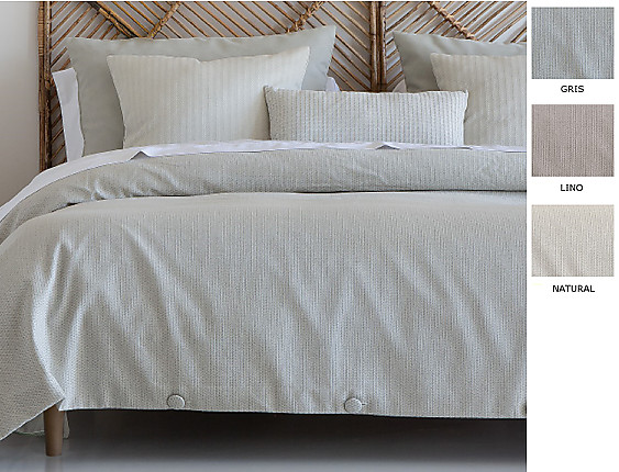 Cañete - Funda nórdica 100% Algodón Krag color Off White, Gris claro o Lino