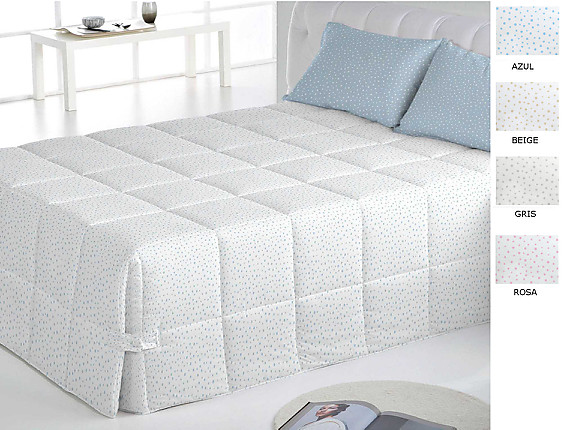 Cañete - Edredón o Conforter Mole fondo blanco en Azul, Beige, Gris o Rosa