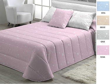 Cañete - Edredón o Conforter Kalo fondo color en Azul, Beige, Gris o Rosa