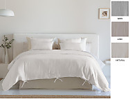 Funda nórdica 100% Algodón Plume Gasa cierre con lazos color Gris, Lino o Natural