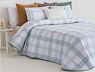 Edredón estampado Creus con funda/s de cojín color 01 Azul ó 02 Nude