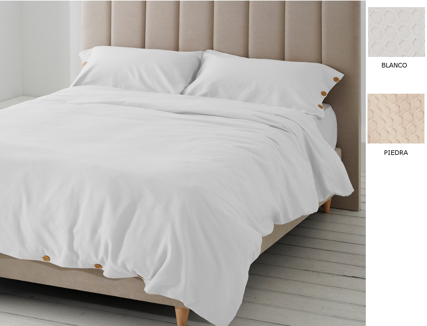 Estelia Funda nórdica Suiza 100% algodón color Blanco o Beige