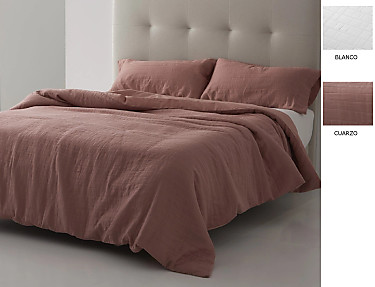 Estelia - Funda nórdica Jacquard Marina 100% Algodón color Blanco o Cuarzo. Cierre con clips