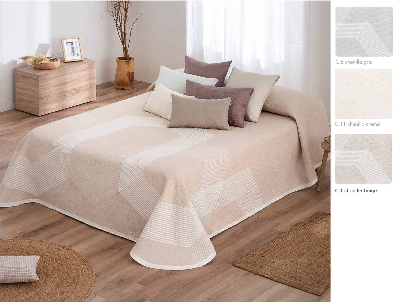 Textilia Colcha Piqué con chenilla Atlanta