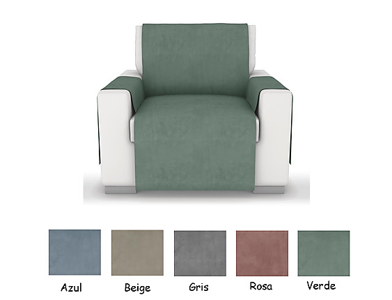 JVR - Cubre sofá acolchado de terciopelo 1 plaza JVR