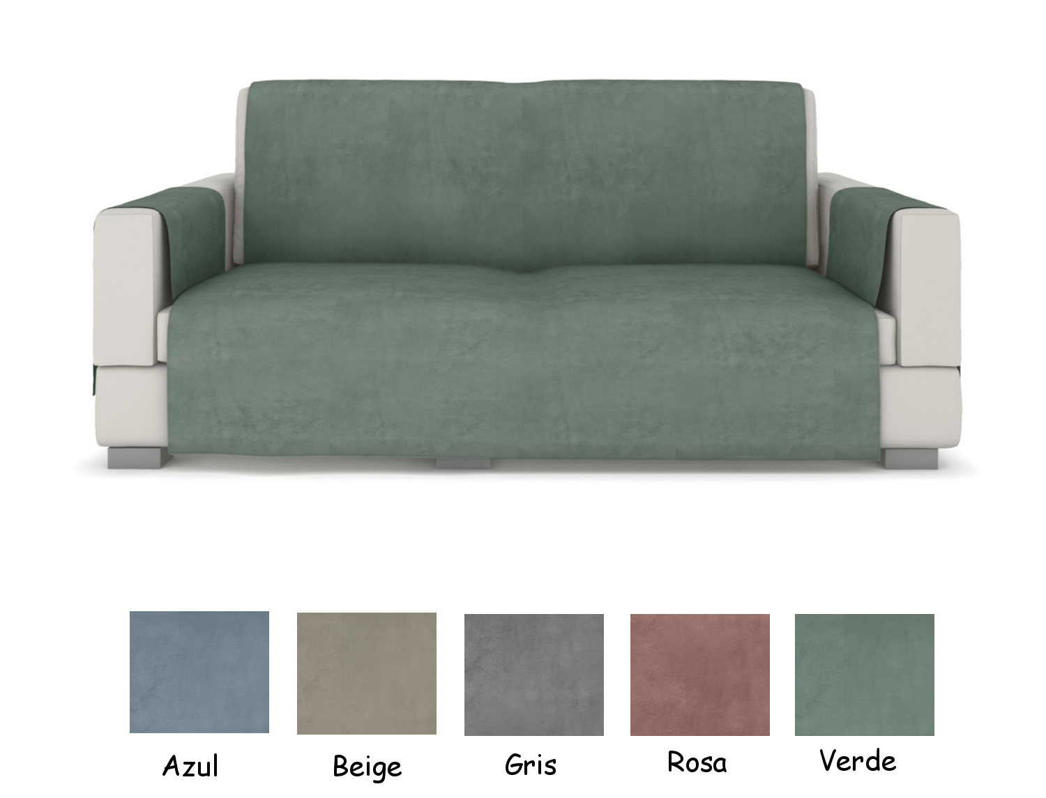 JVR Cubre sofá acolchado de terciopelo 2 plazas JVR