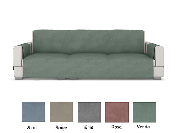 JVR - Cubre sofá acolchado de terciopelo 3 plazas JVR