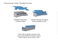Cubre sofá acolchado chaise longue izquierdo JVR