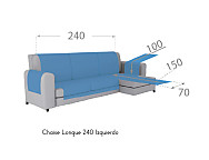 Cubre sofá acolchado chaise longue izquierdo JVR