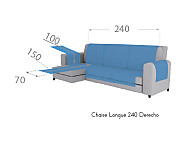 Cubre sofá acolchado chaise longue derecho JVR
