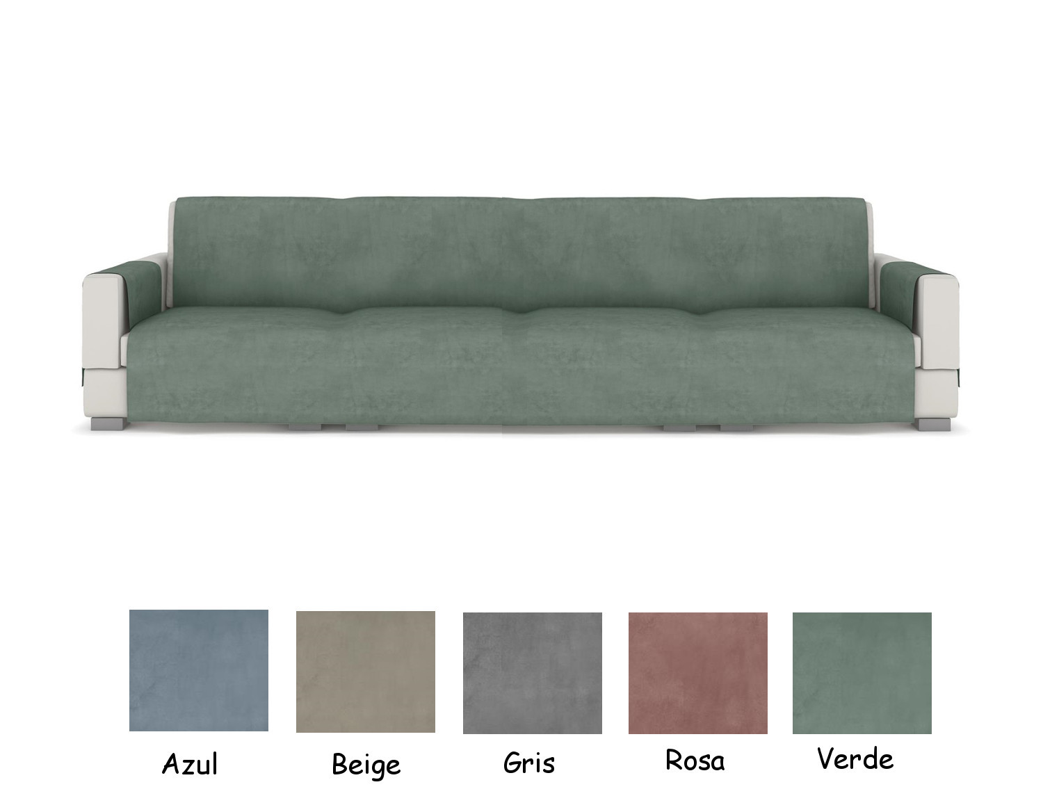 JVR Cubre sofá acolchado de terciopelo 4 plazas JVR