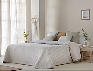 Colcha bouti Jacquard Lineas 60gr color Azul o Beige