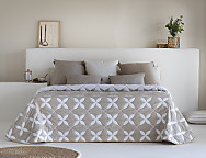 Haz clic para ampliar Colcha Jacquard reversible Egina color Beige o Rosa