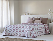 Haz clic para ampliar Colcha Jacquard reversible Egina color Beige o Rosa
