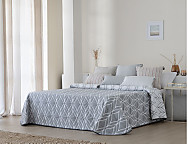 Colcha Jacquard reversible Sauces color Gris o Mostaza