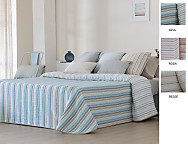 Colcha Jacquard reversible Cies color Azul, Beige o Rosa