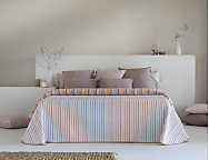 Colcha Jacquard reversible Cies color Azul, Beige o Rosa